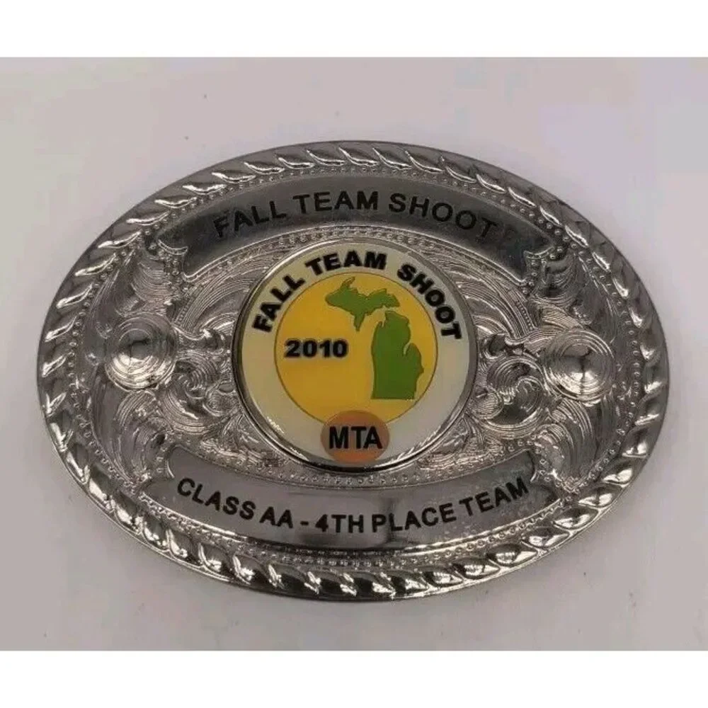Custom Fall Team Shoot 2010 Class AA 4th Place Team Silver Belt Buckle